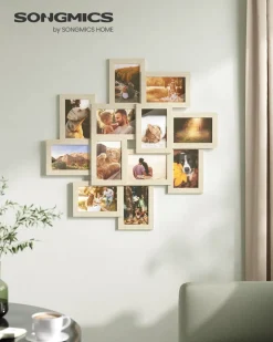 Bilderrahmen<SONGMICS 12 Fotorahmen für 10 x 15 cm Bilder Wanddeko