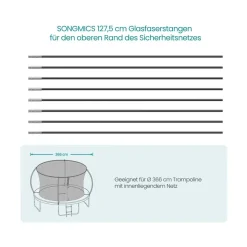 Zubehör Für Trampoline|Trampoline<SONGMICS 8 Glasfaserstangen 127,5 cm für den oberen Rand
