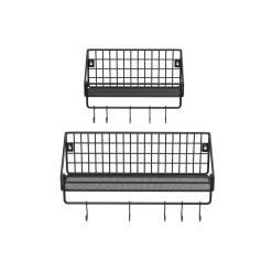 Küche & Esszimmer|Regale<SONGMICS 2 Wandregale Industrie-Design Schwarz