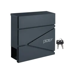 Briefkästen<SONGMICS Abschließbarer Wandbriefkasten Anthrazit