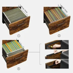 Rollcontainer<SONGMICS Aktenschrank mit 2 Schubladen auf Rollen