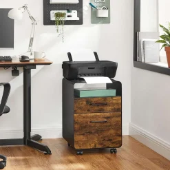 Rollcontainer<SONGMICS Aktenschrank mit 2 Schubladen auf Rollen