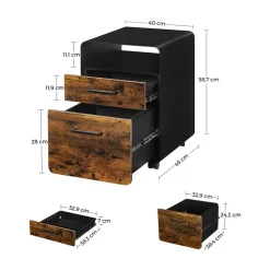 Rollcontainer<SONGMICS Aktenschrank mit 2 Schubladen auf Rollen