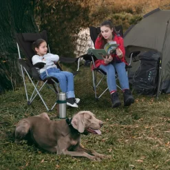 Campingstühle<SONGMICS Angelstuhl mit Getränkehalter Schwarz