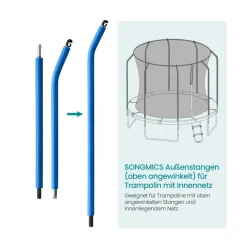 Zubehör Für Trampoline|Trampoline<SONGMICS Außenstangen-Set (1* angewinkelt oben + 1* gerade unten) für Trampolin mit Innennetz