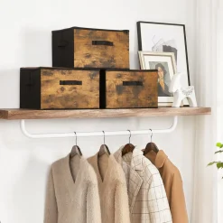 Kosmetikorganizer|Waschküche<SONGMICS Aufbewahrungsbox mit Deckel vintagebraun-schwarz Vintagebraun + Schwarz