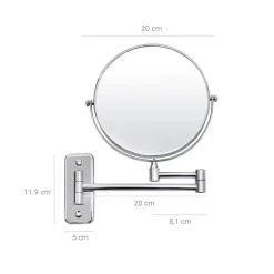 Kosmetikspiegel|Kosmetikspiegel<SONGMICS Ausziehbarer Kosmetikspiegel (7x)