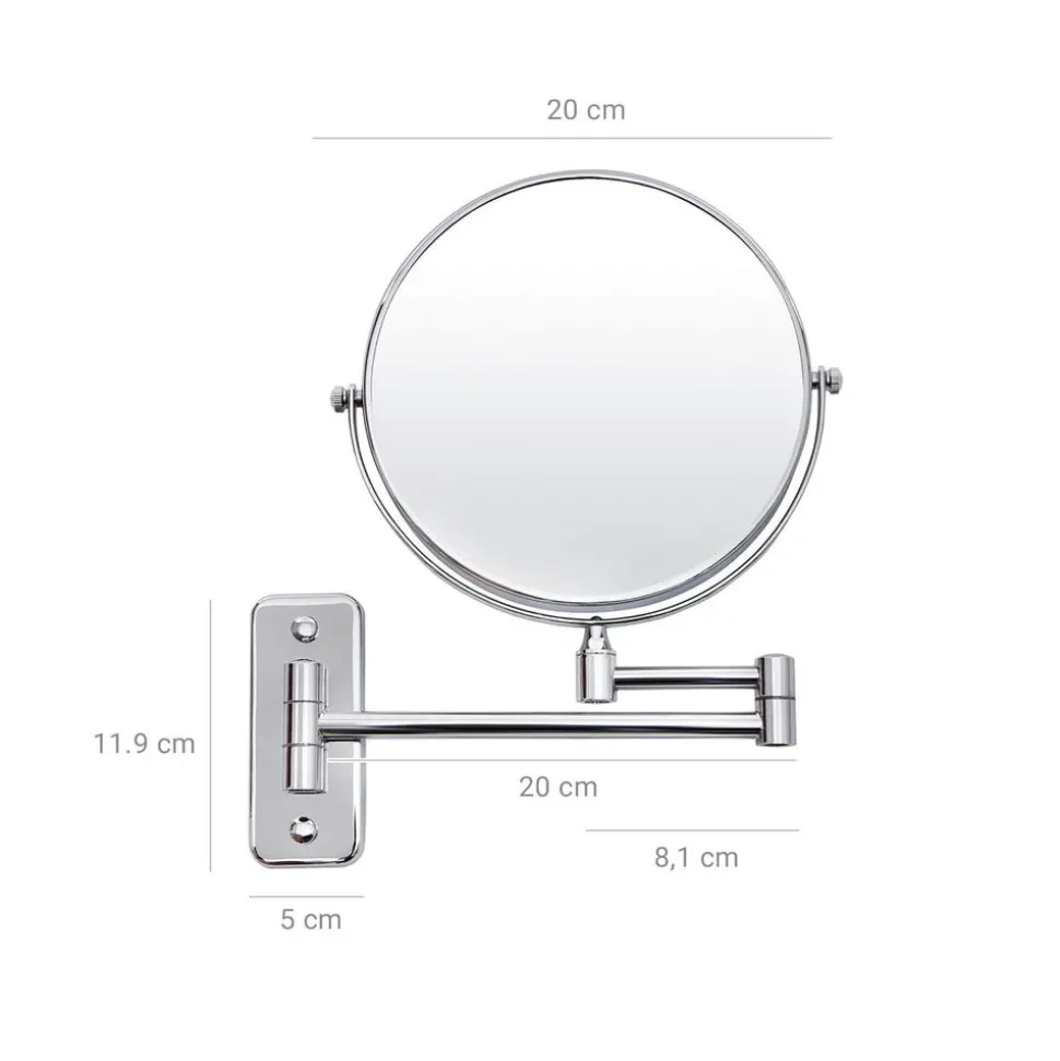 Kosmetikspiegel|Kosmetikspiegel<SONGMICS Ausziehbarer Kosmetikspiegel (7x)