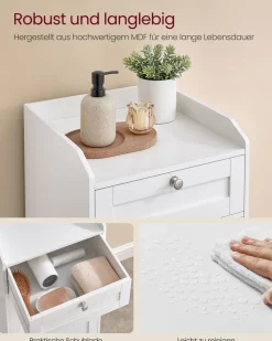 Badezimmerschränke|Wäschekörbe<SONGMICS Badezimmerschrank mit Wäschekorb 40 x 40 x 80,2 cm