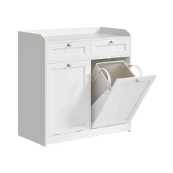 Badezimmerschränke|Wäschekörbe<SONGMICS Badezimmerschrank mit Wäschekorb 40 x 40 x 80,2 cm