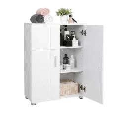 Badezimmer|Flurschränke<SONGMICS Badezimmerschrank Modern Weiß