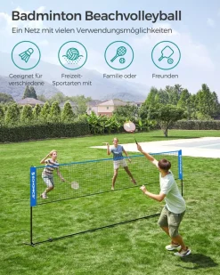 Badmintonnetze<SONGMICS Badmintonnetz 3 m Blau