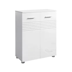 Badezimmer|Flurschränke<SONGMICS Badschrank „Moderne Kerben“