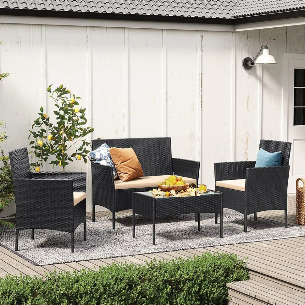 Gartenmöbel-Sets|Gartenstühle<SONGMICS Balkonmöbel-Set 4-teilig