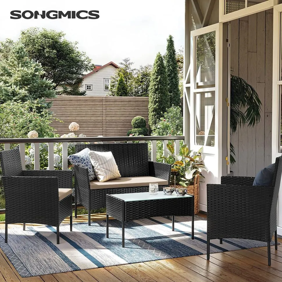 Gartenmöbel-Sets|Gartenstühle<SONGMICS Balkonmöbel-Set 4-teilig