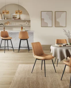 Barhocker<SONGMICS Barhocker 2er Set 62 cm hoch tintenschwarz