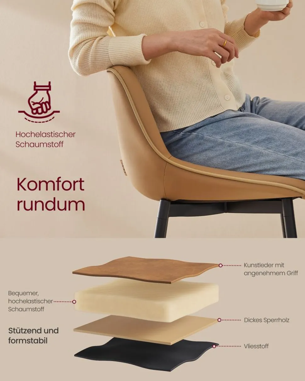 Barhocker<SONGMICS Barhocker 2er Set 62 cm hoch tintenschwarz