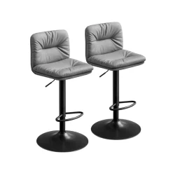Barhocker<SONGMICS Barhocker 2er Set 360° drehbar grau