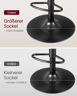 Barhocker<SONGMICS Barhocker 2er Set 360° drehbar grau