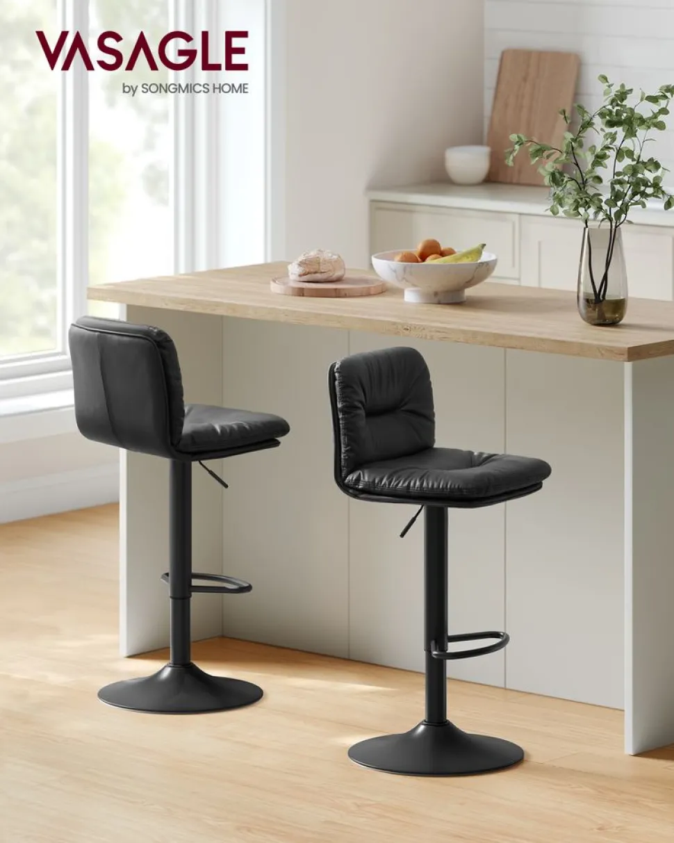 Barhocker<SONGMICS Barhocker 2er Set 360° drehbar grau