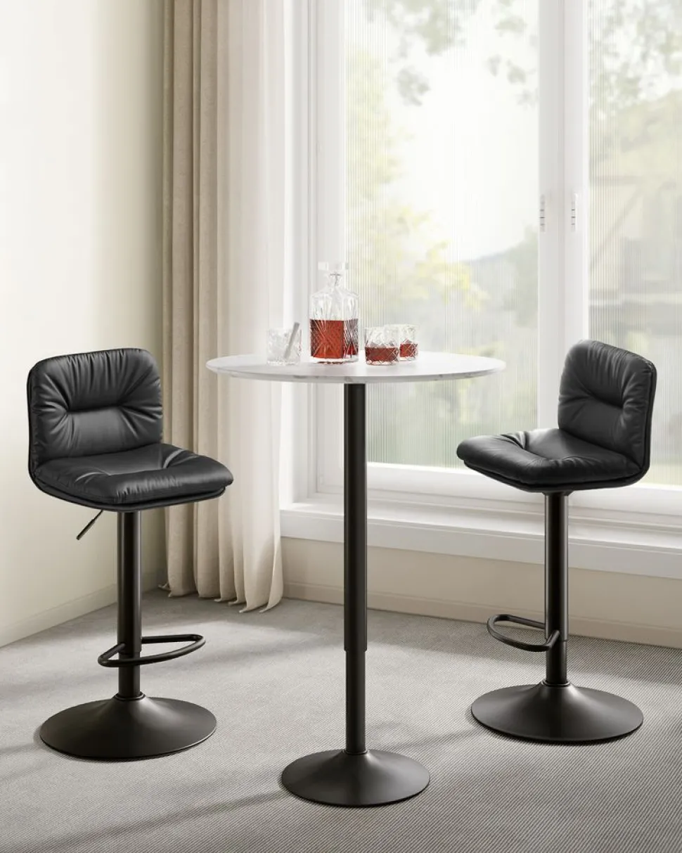 Barhocker<SONGMICS Barhocker 2er Set 360° drehbar grau