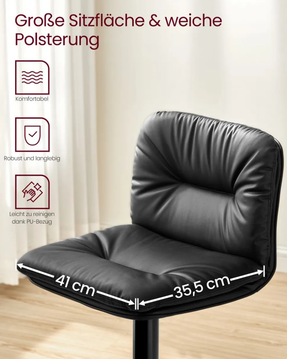 Barhocker<SONGMICS Barhocker 2er Set 360° drehbar grau