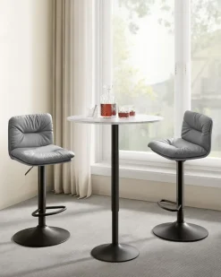 Barhocker<SONGMICS Barhocker 2er Set 360° drehbar grau