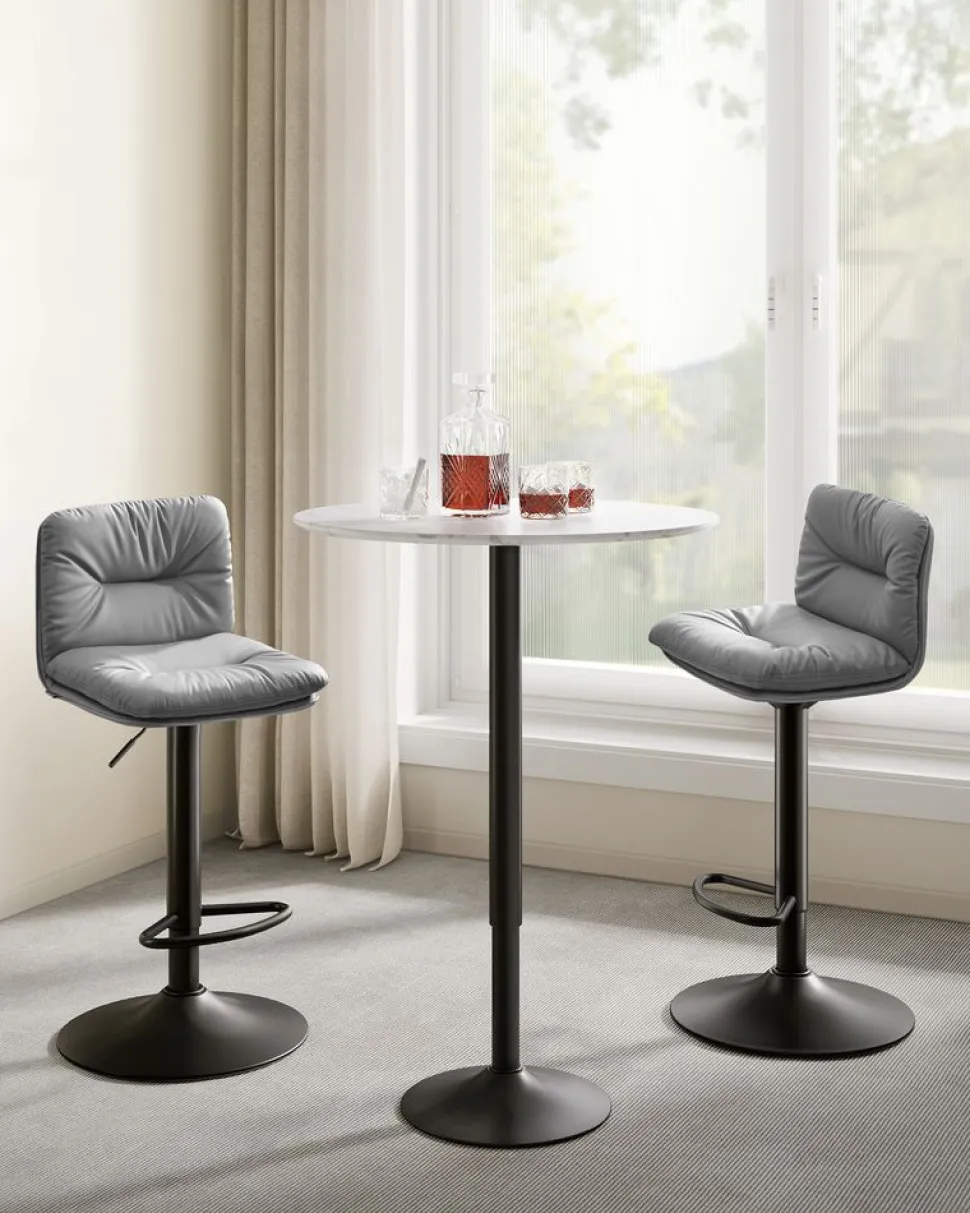 Barhocker<SONGMICS Barhocker 2er Set 360° drehbar grau