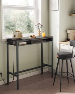 Beistelltische<SONGMICS Bartisch mit Ladestation und Schublade 40 x 99,8 x 104,6 cm