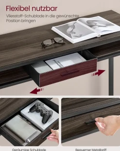 Beistelltische<SONGMICS Bartisch mit Ladestation und Schublade 40 x 99,8 x 104,6 cm