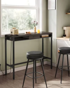 Beistelltische<SONGMICS Bartisch mit Ladestation und Schublade 40 x 99,8 x 104,6 cm