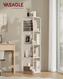 Aufbewahrungsregale<SONGMICS Bücherregal 4 Ebenen mit Buchstützen ebenholzschwarz-tintenschwarz