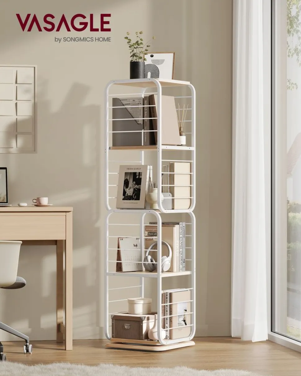 Aufbewahrungsregale<SONGMICS Bücherregal 4 Ebenen mit Buchstützen ebenholzschwarz-tintenschwarz