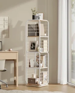 Aufbewahrungsregale<SONGMICS Bücherregal 4 Ebenen mit Buchstützen ebenholzschwarz-tintenschwarz