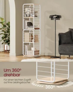 Aufbewahrungsregale<SONGMICS Bücherregal 4 Ebenen mit Buchstützen ebenholzschwarz-tintenschwarz