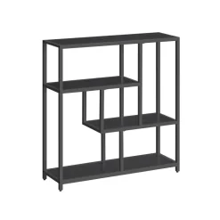 Bücherregale|Bücherregale<SONGMICS Bücherregal mit 4 Ablagen ebenholzschwarz-tintenschwarz