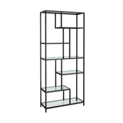 Bücherregale|Bücherregale<SONGMICS Bücherregal mit 6 Ablagen gold-transparent