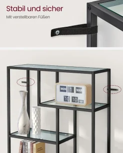 Bücherregale|Bücherregale<SONGMICS Bücherregal mit 6 Ablagen gold-transparent