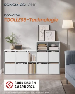 Bücherregale|Bücherregale<SONGMICS Bücherregal mit 6 Fächern 27 x 83 x 61,6 cm schneeweiß