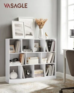 Bücherregale|Bücherregale<SONGMICS Bücherregal mit 11 Fächern weiß Weiβ