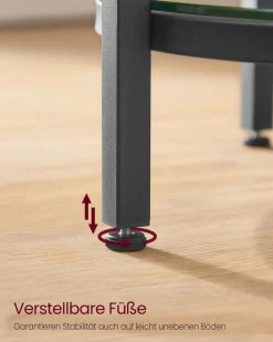 Couchtische<SONGMICS Beistelltisch 2 Ebenen in weißer Marmoroptik mit schwarzem Gestell