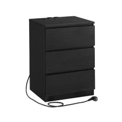 Beistelltische<SONGMICS Beistelltisch 3 Schubladen modern ebenholzschwarz