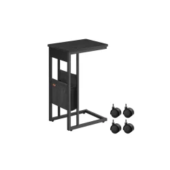 Beistelltische|Couchtische<SONGMICS Beistelltisch C-Form mit Aufbewahrungstasche ebenholzschwarz