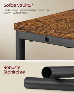 Beistelltische<SONGMICS Beistelltisch mit 3 Ablagen schmal ebenholzschwarz-tintenschwarz