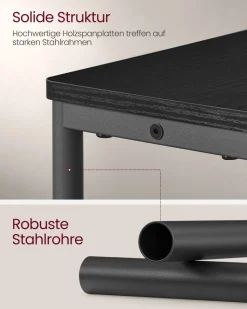 Beistelltische<SONGMICS Beistelltisch mit 3 Ablagen schmal ebenholzschwarz-tintenschwarz