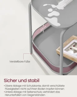 Beistelltische<SONGMICS Beistelltisch mit 2 Ebenen modern tintenschwarz