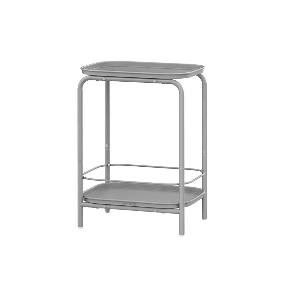 Beistelltische<SONGMICS Beistelltisch mit 2 Ebenen modern tintenschwarz