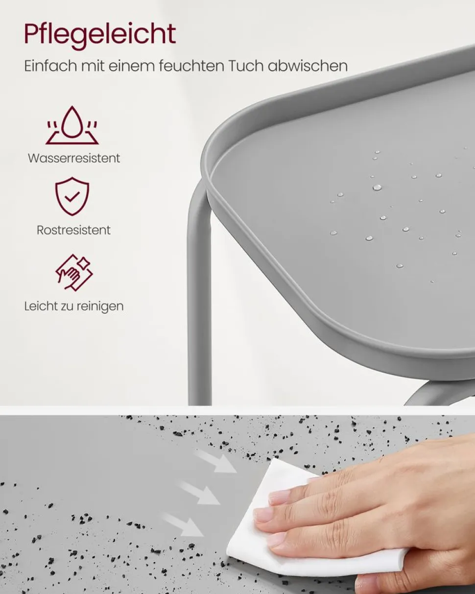 Beistelltische<SONGMICS Beistelltisch mit 2 Ebenen modern tintenschwarz