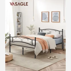 Schlafzimmer|Bettgestell<SONGMICS Bettgestell aus Metall Schwarz