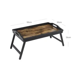 Mobile Laptoptische<SONGMICS Betttablett mit klappbaren Beinen aus Bambus vintagebraun-schwarz